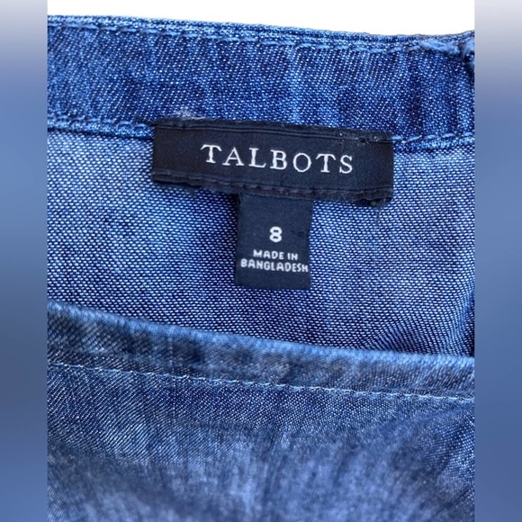 Talbots Striated Denim Shift Dress Women's Size 8 - Picture 6 of 8